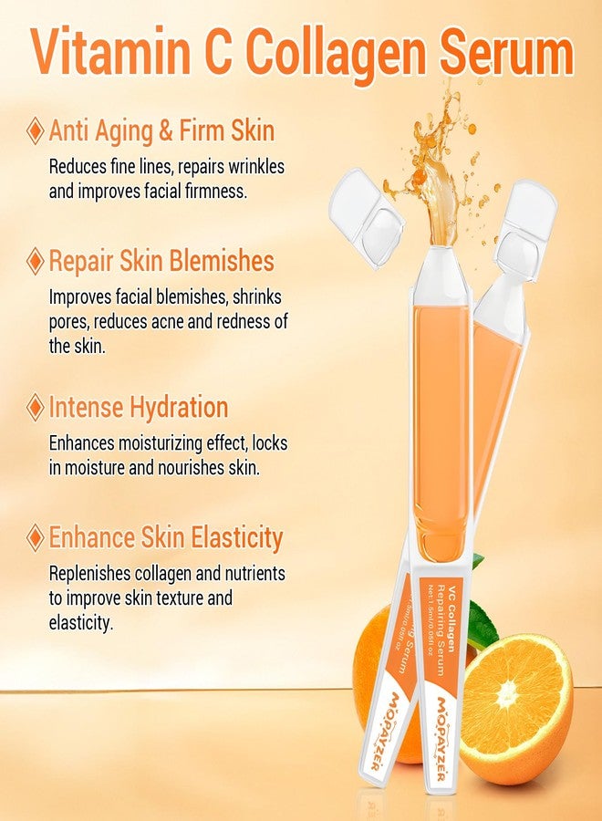 mopayzer Vitamin C Serum with Niacinamide, 30 Pcs Vitamin C Collagen Serum for Face, Anti Aging Face Serums for Fine Lines, Spots & Wrinkles, Intense Hydration, Boosts Collagen Daily Skin Care Ampoule Essence - Image 2
